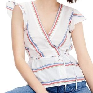 J.crew flutter sleeve wrap top